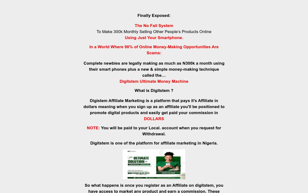 Digitstem Ultimate money machine program